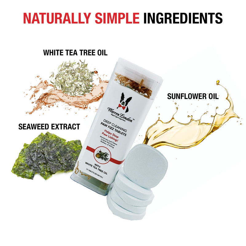 Warren London Deep Cleaning Paw Fizz Tablets - Soothes Itchy, Irritated Paws Spa Product