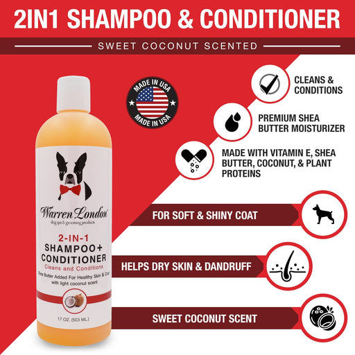 Warren London - Warren London - 2-in-1 Dog Shampoo + Conditioner - Coconut Scented