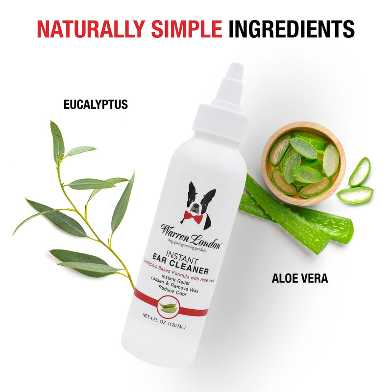Warren London Instant Ear Cleaner For Dogs 4 oz or 12 oz - Removes Wax and Odor Spa Product White Smoke 4 Oz,12 Oz