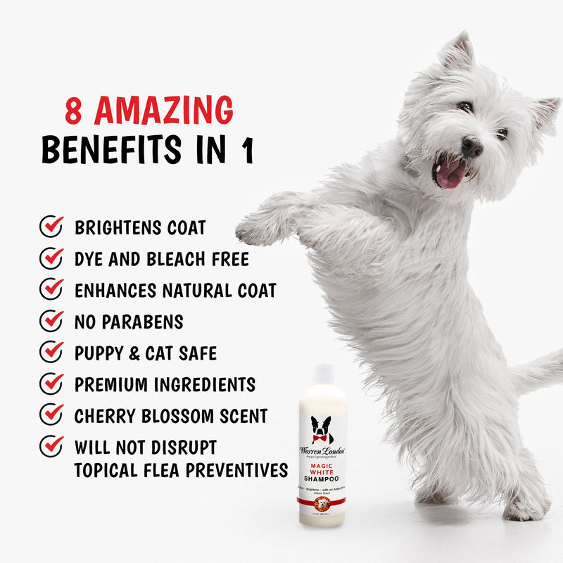 Warren London Magic White Brightening Dog Shampoo - Cherry Scented - 17oz Dog Shampoo
