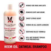 Warren London Neem Oil Oatmeal Shampoo - Soothes and Prevents Itching - Professional Size Grooming Size Product