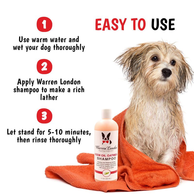 Warren London Neem Oil Oatmeal Shampoo - Soothes & Relieves Itching - Insect Repellant Dog Shampoo