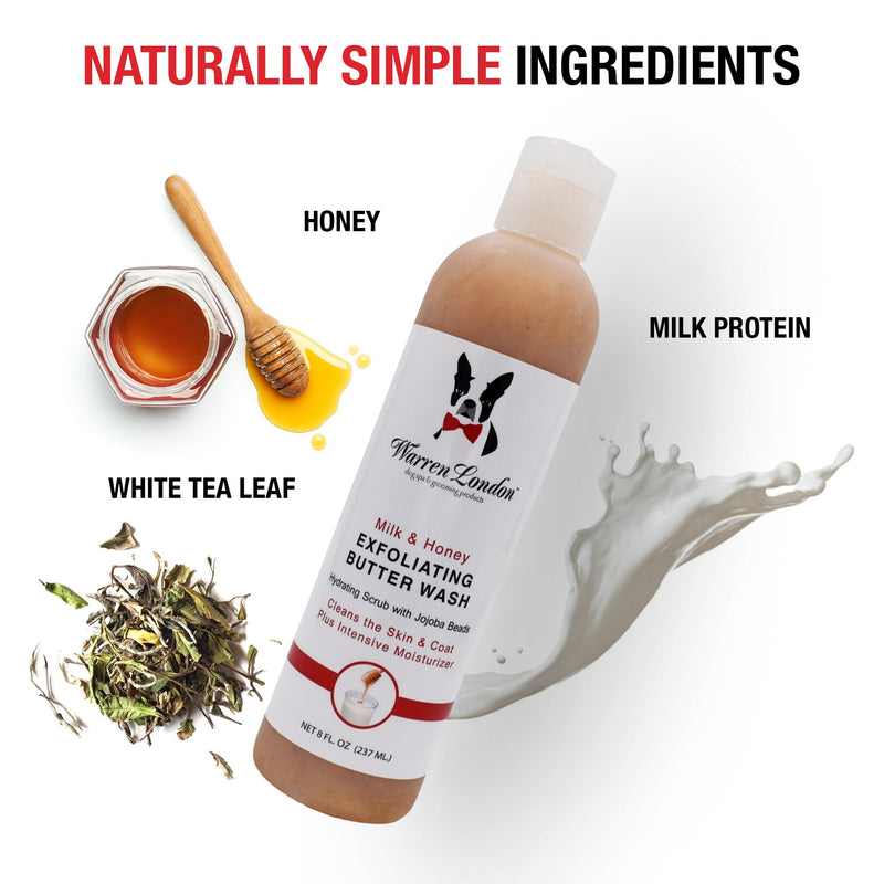 Warren London Exfoliating Butter Wash Dog Shampoo Gallons - With Natural Jojoba Beads Spa Product
