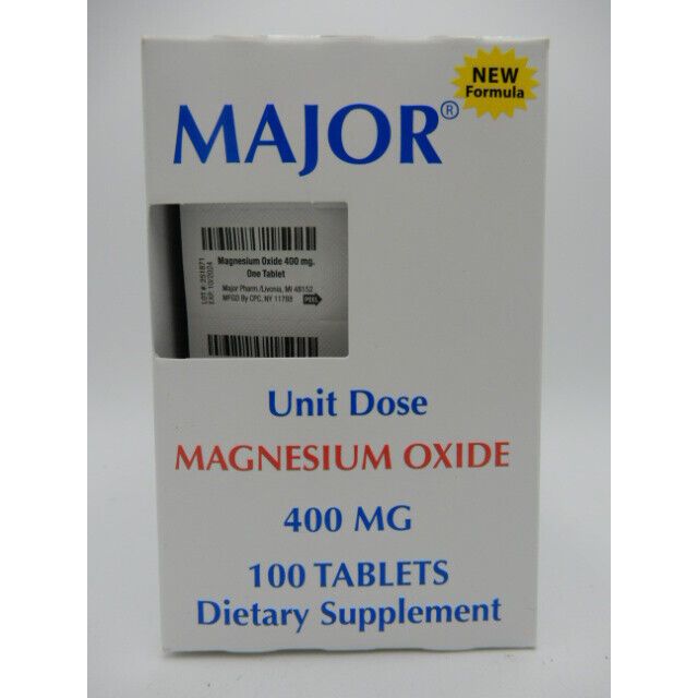 0 Major Magnesium Oxide 400mg Unit Dose 100 Tablets 810006700282VL Sectional Sofa Units