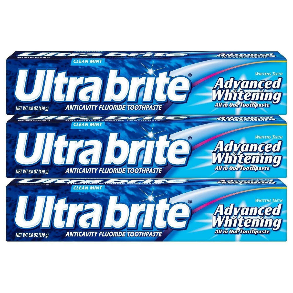 Ultra Brite Advanced Whitening Fluoride Toothpaste, Clean Mint - 6 Oz ...