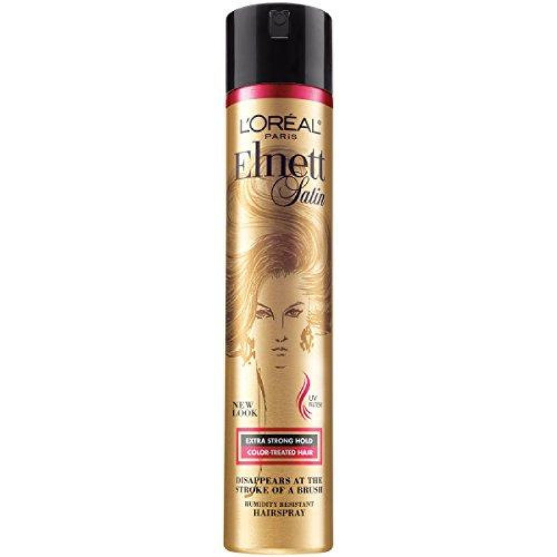 Loreal Loreal L'Oreal Paris Elnett Satin Hairspray - Extra Strong Hold, Color Treated Hair, 11 Oz Hair Care Rosy Brown