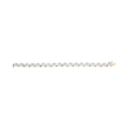 Bids.com 10k Yellow Gold 5.00 Cttw Round-Cut and Baguette-Cut Diamond Floral Link 7.25" Bracelet (I-J Color, I2-I3 Clarity) Bracelets