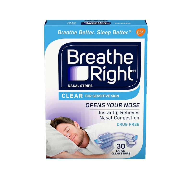 Breathe Right Breathe Right Nasal Strips, Clear, For Sensitive Skin, Large Health & Beauty White Smoke