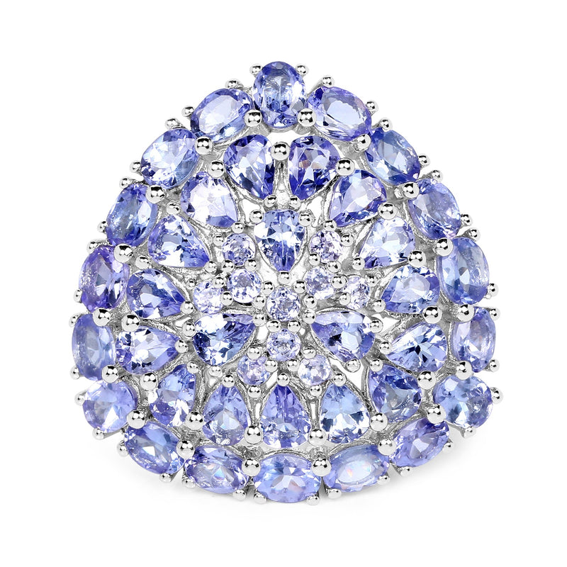Bids.com 5.93 Carat Genuine Tanzanite .925 Sterling Silver Ring Rings