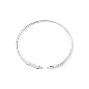 Bids.com .925 Sterling Silver 8X4MM Marquise Purple Amethyst and Diamond Accent Fleur Di Lis Open Cuff Bangle (I-J Color, I1-I2 Clarity) - 7" Bracelets