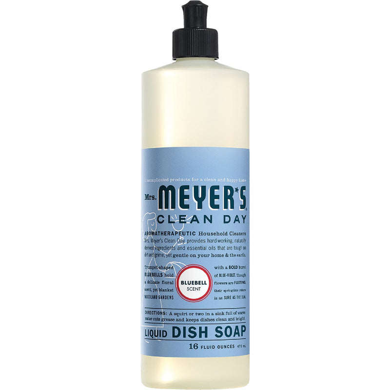 Mrs. Meyer's Mrs. Meyer's Clean Day 16 Oz. Bluebell Scent Liquid Dish Soap Dish Detergent & Soap White Smoke