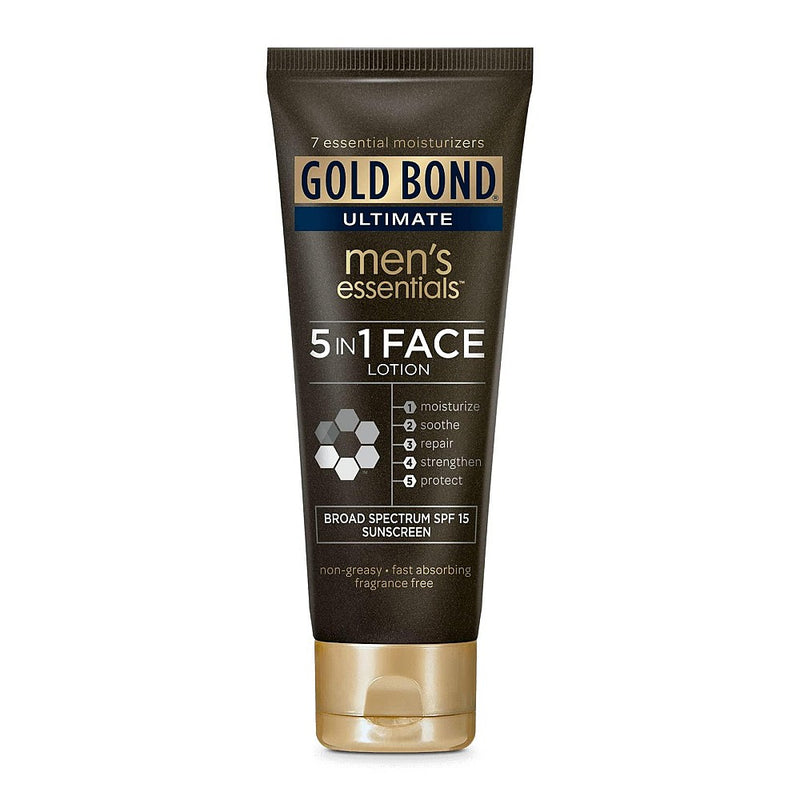 Gold Bond Gold Bond Ultimate Men's Essentials Broad Spectrum SPF 15 Sunscreen 5 In 1 Face Lotion Lotion & Moisturizer White Smoke