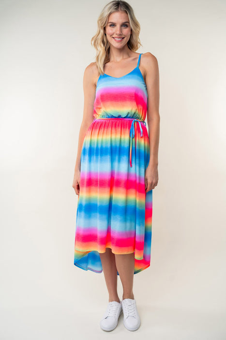 White Birch Ombre Striped Midi Cami Dress