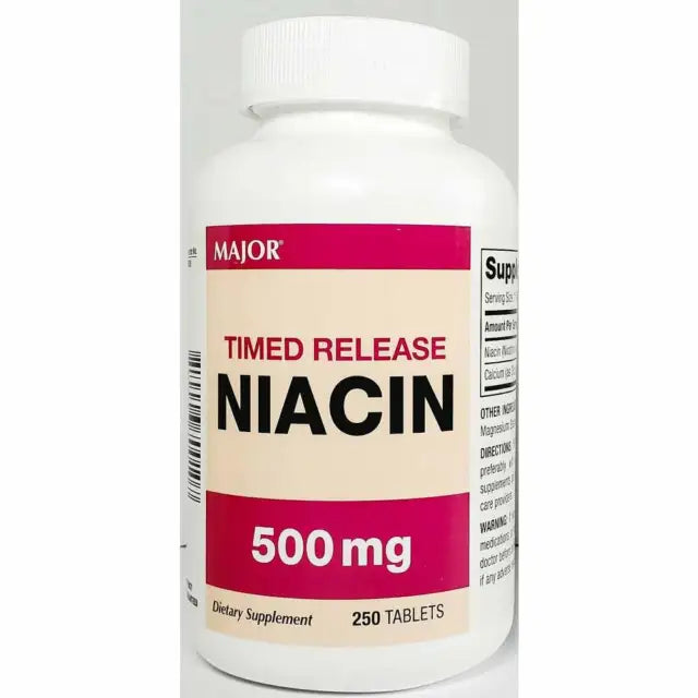 Major Major Niacin Timed Release 500 Mg Tablets 250ct -Expiration Date 12-2025 Health & Beauty