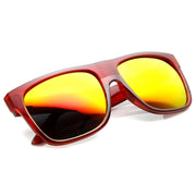 zeroUV Frosted Retro Flat Top Candy Color Mirrored Lens Sunglasses 8610 Sunglasses