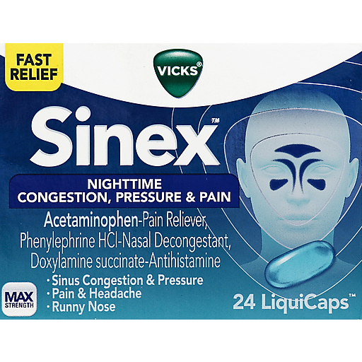 Vicks Vicks Congestion, Pressure & Pain, Nighttime, Max Strength, Liqui Caps Health & Beauty