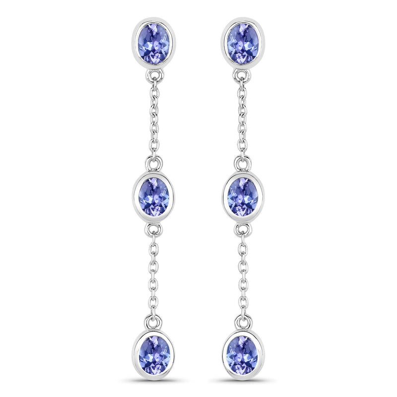 Bids.com 1.98 Carat Genuine Tanzanite .925 Sterling Silver Earrings Earrings
