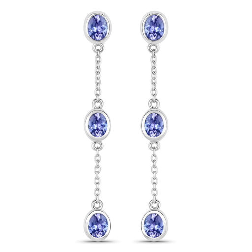 Bids.com 1.98 Carat Genuine Tanzanite .925 Sterling Silver Earrings Earrings
