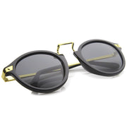 zeroUV Vintage Steampunk Inspired Round Horned Rim Frame Sunglasses 8591 Sunglasses