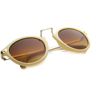zeroUV Vintage Steampunk Inspired Round Horned Rim Frame Sunglasses 8591 Sunglasses