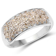 Bids.com 0.42 Carat Genuine White Diamond .925 Sterling Silver Ring Rings
