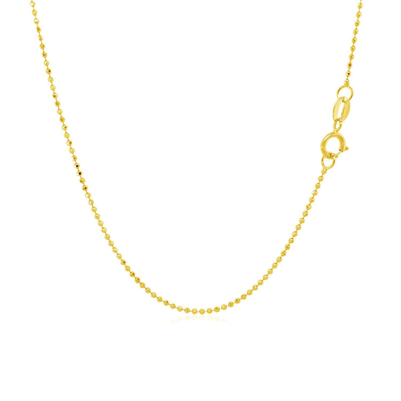 Bids.com 14k Yellow Gold Diamond-Cut Bead Chain 1.0mm Necklaces