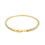 Bids.com Two-Toned Fine Wheat Chain Bracelet in 10k Yellow and White Gold Bracelets
