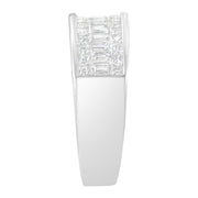 Bids.com 14K White Gold Princess and Baguette-cut Diamond Ring (1.0 Cttw, H-I Color, VS2-SI1 Clarity) - Size 6 Rings