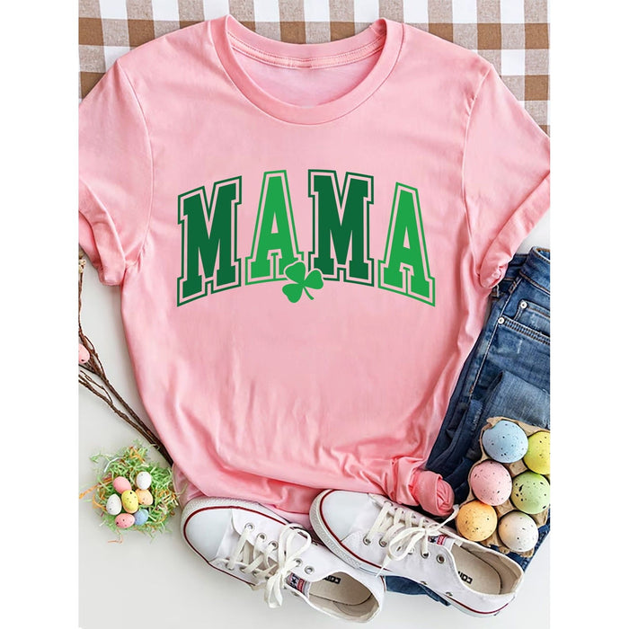 Mama Round Neck Short Sleeve T-Shirt