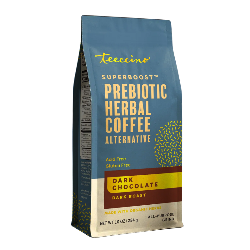 Teeccino Dark Chocolate Prebiotic SuperBoost Herbal Coffee Herbal Coffee