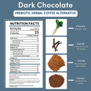 Teeccino Dark Chocolate Prebiotic SuperBoost Herbal Coffee Herbal Coffee