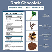 Teeccino Dark Chocolate Prebiotic SuperBoost Herbal Coffee Herbal Coffee