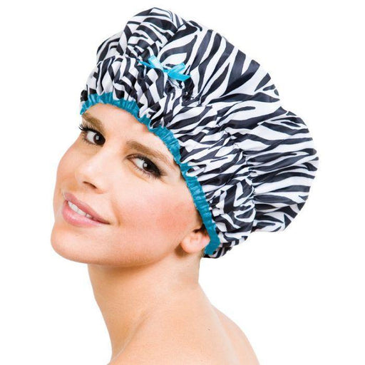 Betty Dain Betty Dain Sassy Stripes Shower Cap Shower Caps White Smoke