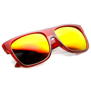 zeroUV Frosted Retro Flat Top Candy Color Mirrored Lens Sunglasses 8610 Sunglasses