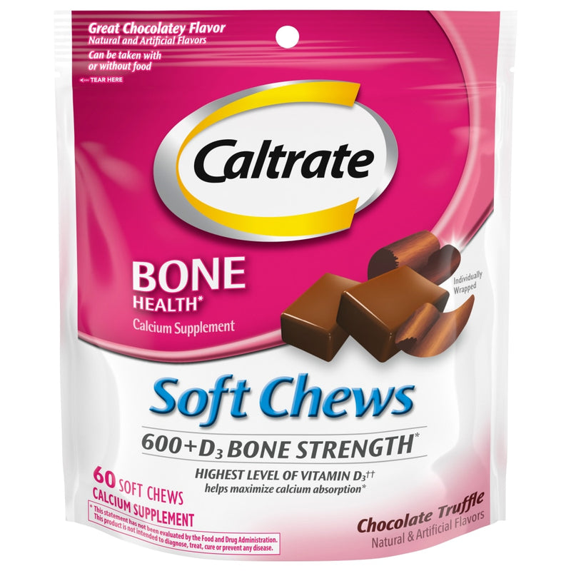 Caltrate Caltrate Soft Chews 600+D3 Calcium Vitamin D Supplement, Chocolate Truffle Vitamins & Supplements