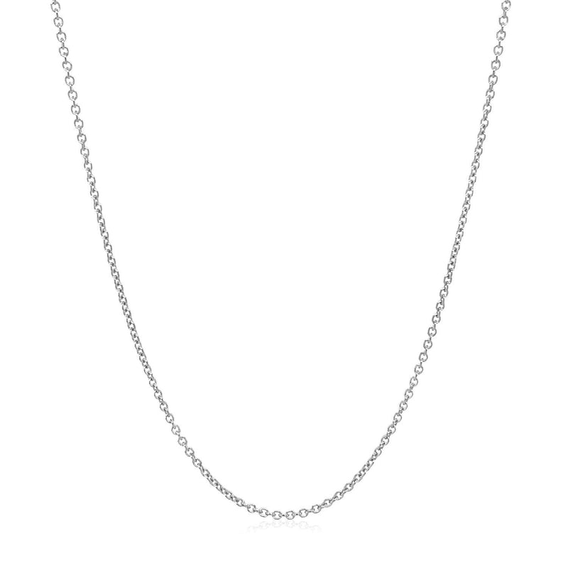 Bids.com 14k White Gold Round Cable Link Chain 1.2mm Necklaces