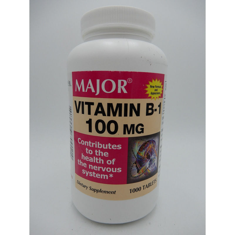0 Major Vitamin B-1 100 Mg For Nervous System Health, 1000 Tablets 810006700114VL Vitamins & Supplements