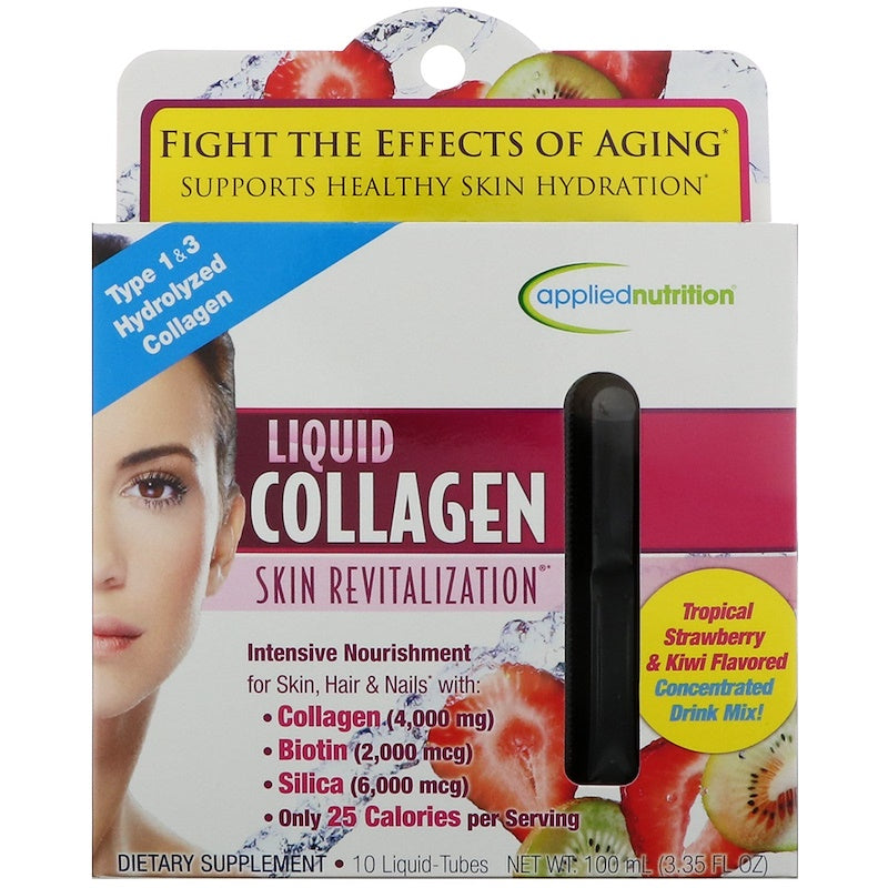 Applied Nutrition Applied Nutrition Liquid Collagen Skin Revitalization, Liquid-Tubes Strawberry & Kiwi Vitamins & Supplements White Smoke