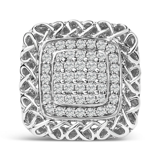 Bids.com Sterling Silver 1.0 Cttw Diamond Celtic Knot Cocktail Ring Rings