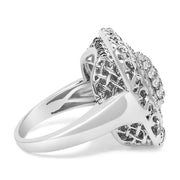 Bids.com Sterling Silver 1.0 Cttw Diamond Celtic Knot Cocktail Ring Rings