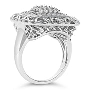 Bids.com Sterling Silver 1.0 Cttw Diamond Celtic Knot Cocktail Ring Rings