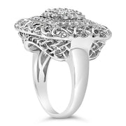Bids.com Sterling Silver 1.0 Cttw Diamond Celtic Knot Cocktail Ring Rings