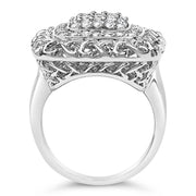 Bids.com Sterling Silver 1.0 Cttw Diamond Celtic Knot Cocktail Ring Rings