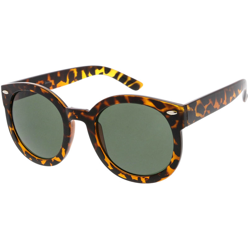 zeroUV Womens Designer Round Oversize Retro Fashion Sunglasses 8623 Sunglasses