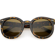 zeroUV Womens Designer Round Oversize Retro Fashion Sunglasses 8623 Sunglasses