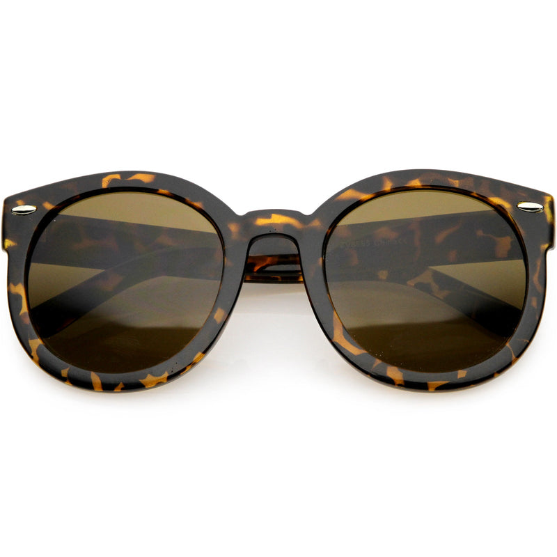 zeroUV Womens Designer Round Oversize Retro Fashion Sunglasses 8623 Sunglasses