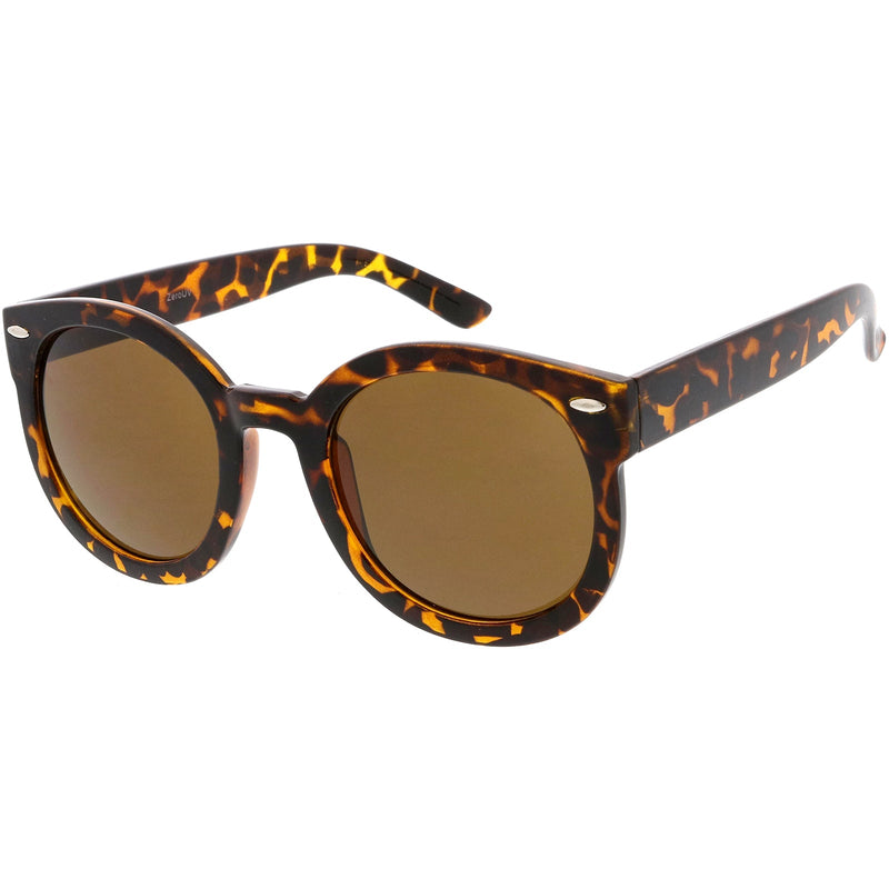 zeroUV Womens Designer Round Oversize Retro Fashion Sunglasses 8623 Sunglasses