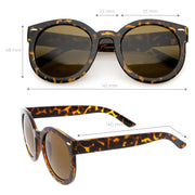 zeroUV Womens Designer Round Oversize Retro Fashion Sunglasses 8623 Sunglasses