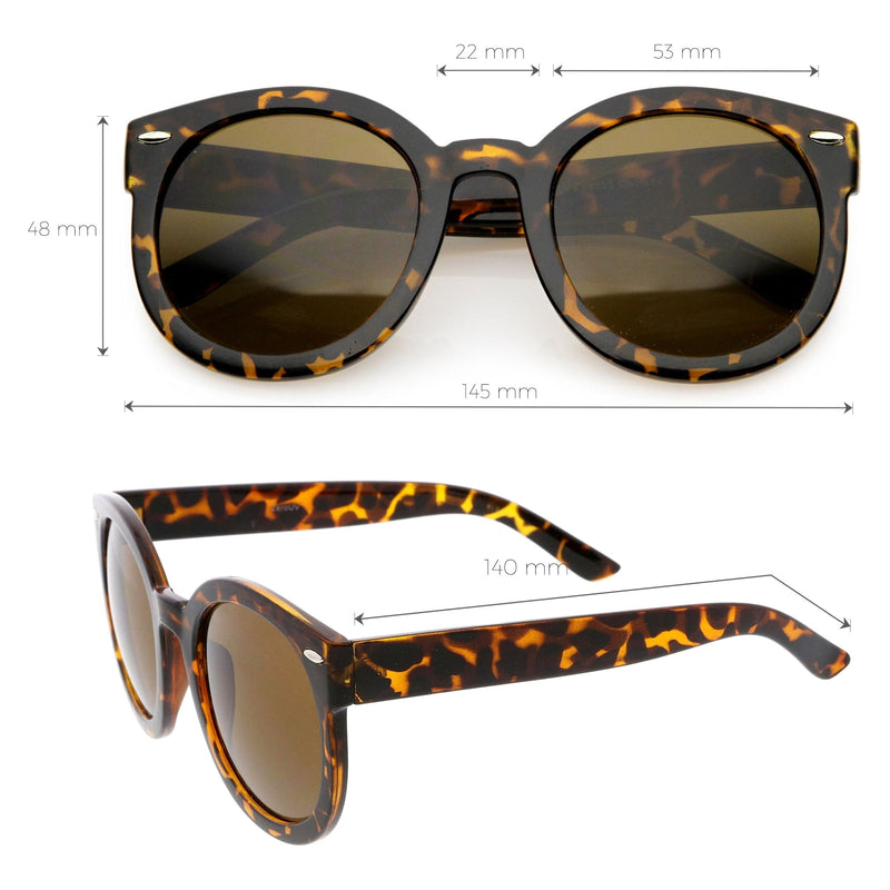 zeroUV Womens Designer Round Oversize Retro Fashion Sunglasses 8623 Sunglasses