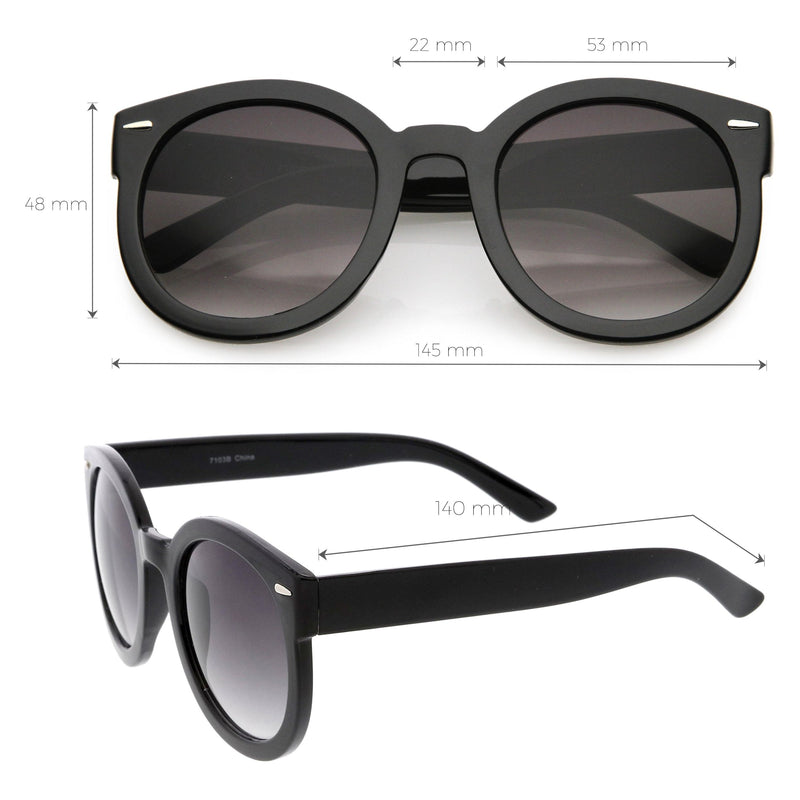 zeroUV Womens Designer Round Oversize Retro Fashion Sunglasses 8623 Sunglasses